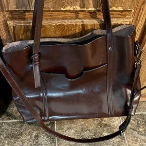 S-ZONE Women Genuine Leather Tote Shoulder Bag Large Capacity